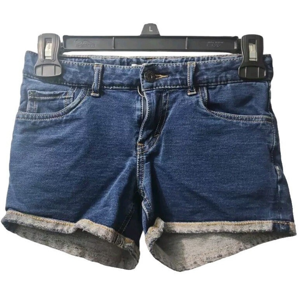 Levis Kids Sizeโ 10 Knit Shorty Shorts Short Dark Wash Denim Cuffed